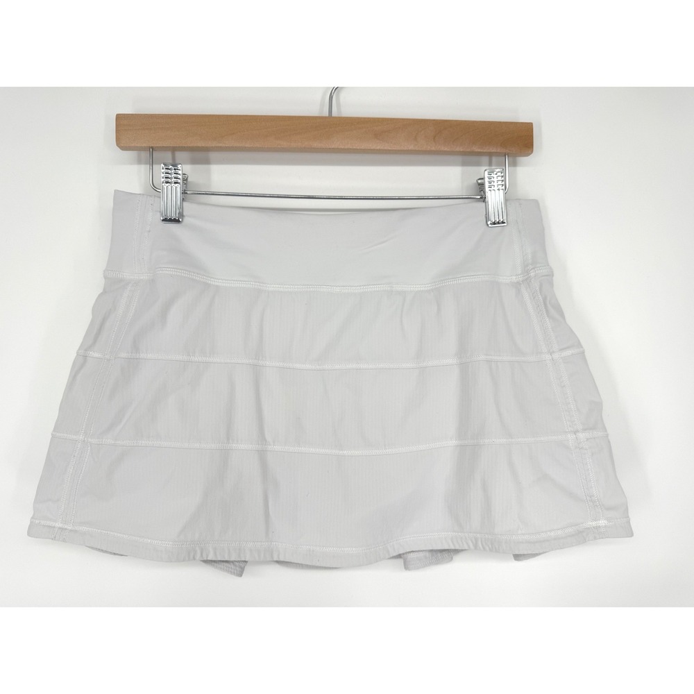 Lululemon Pace Rival Skirt White Size 6 Athletic Tennis Skort Pickleball Golf